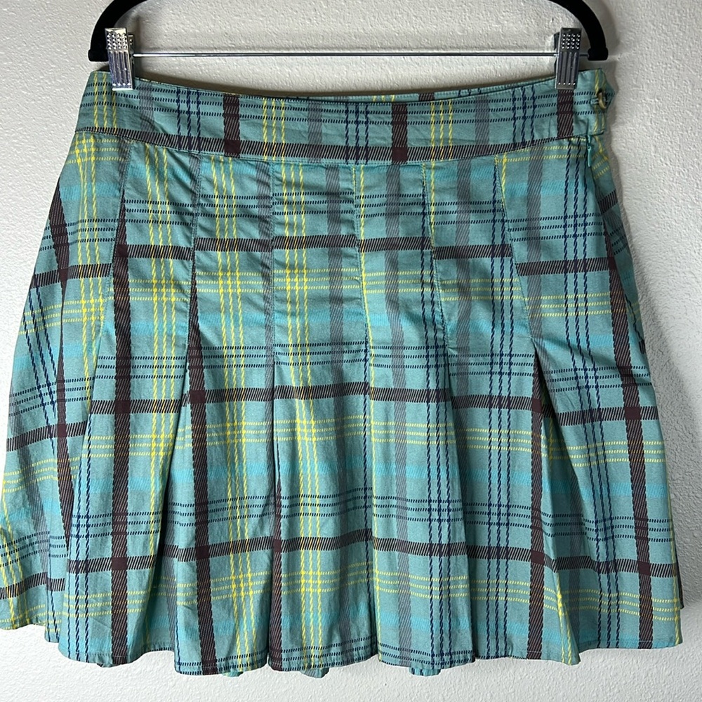 MAEVE Anthro Plaid Pleated Mini Skirt 12 Preppy Fall Academia Tartan Punk NEW - Picture 6 of 17